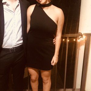 Fabrik One-Shoulder Little Black Dress Size L